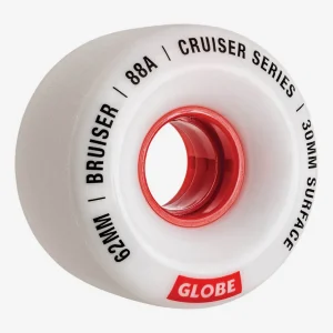 Hot Bruiser Cruiser - White/Red - Skateboard Wheel 62mm Wheels | Components