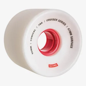 Outlet Conical Cruiser - White/Red - Skateboard Wheel 65mm Wheels | Components