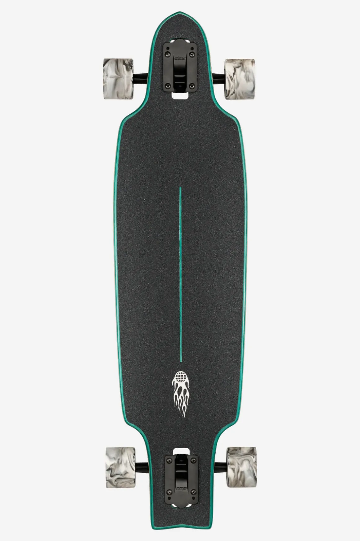 prowler_mid__green_flames___longboard_1.webp Clearance Prowler Mid - - 34" Longboard Longboards
